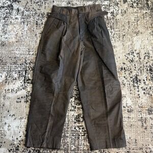 Vintage M. Julian Mens Buffed Calf Leather Pants Size 30 Brown Pleated Disressed